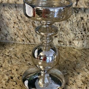 Mercury glass candle holder